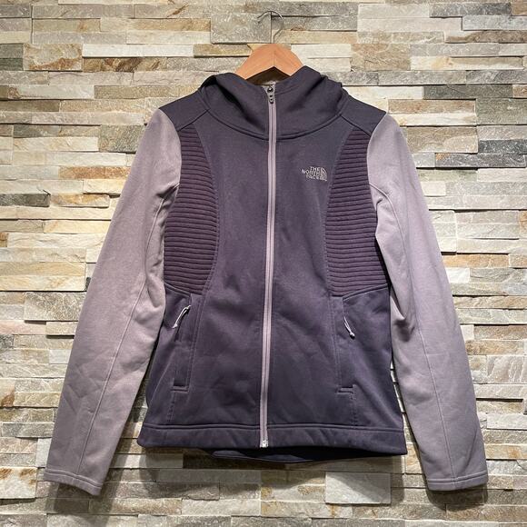 The North Face Petra Hoodie Women’s S | Quilted Moto Fleece, Purple Zip Jacket - Picture 10 of 10